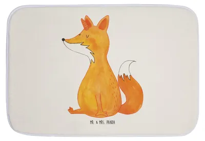 Produktbild von Mr. & Mrs. Panda Duschvorleger Einhorn Fuchs - Weiß - Geschenk, Fuchshörnchen, Füchse, Badvorleger, Bad Fußmatte, duschmatte, Badezimmerteppich, Unicorns, Badteppich