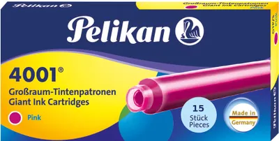 Produktbild von 15 Pelikan Großraum Tintenpatronen 4001® / Füllerpatronen / Farbe: pink