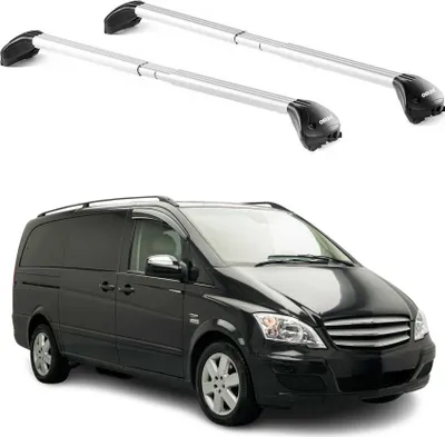 Image de Barres de toit pour Mercedes Vito Viano W638 W639 W447 2003-2013 Gris 2x ABE