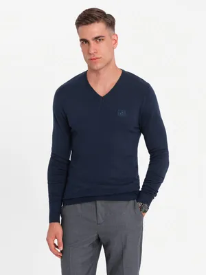 Obrázek produktu pro Ombre Clothing Pánský klasický svetr Caalsann navy XL