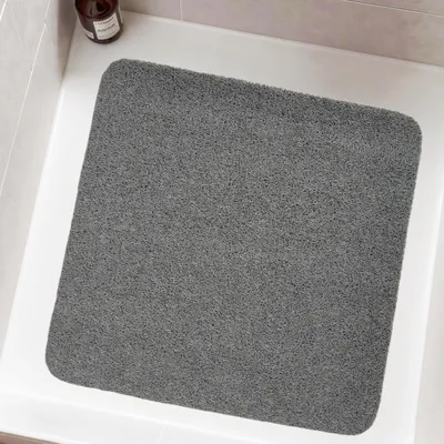 Produktbild von PVC-Luffa-Badematte, rutschfeste Matte, Luffamatte für Dusche und Badezimmer (grau, 61 x 61 cm)