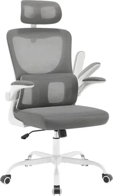 Produktbild von WOLTU Bürostuhl ergonomisch, Schreibtischstuhl Netzstoff, höhenverstellbar : Grau Farbe: Grau