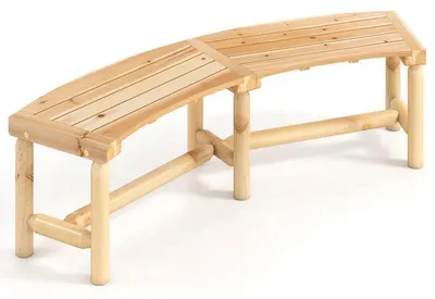 Obrázek produktu pro Zahradní zakřivená lavice 46442781, pro 2-3 osoby, přírodní