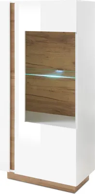 Produktbild von Kleine Vitrine Clair - Weiß Glanz ohne Beleuchtung