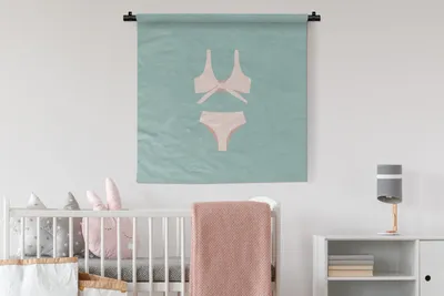 Produktbild von MuchoWow® Wandteppich Wandbehang Sommer - Bikini - Pastell 90x90 cm Tapisserie Dekoration Wandtuch - Wandaufhänger