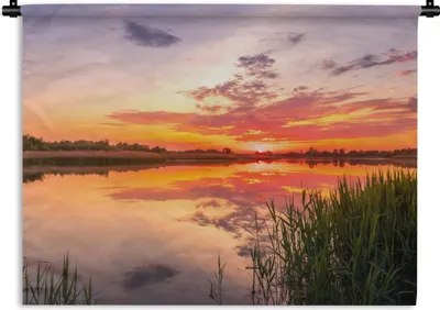 Produktbild von MuchoWow® Wandteppich Wandbehang Wasser - Luft - Natur 90x67.5 cm Tapisserie Dekoration Wandtuch - Fototeppich - Wand-Skulpturen