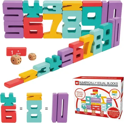 Produktbild von Montessori Spielzeug, Holzbausteine und Zahlenblöcke, Lernspielzeug, für Kinder von 3 bis 6 Jahren