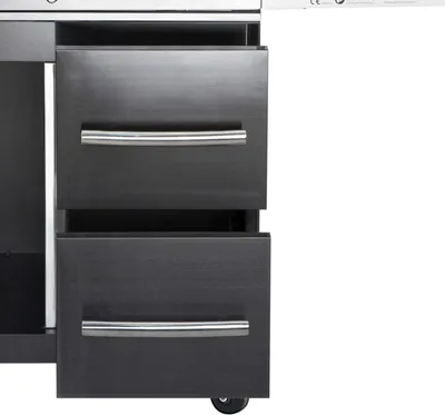 Produktbild von All'Grill ALL'GRILL Schubladen-System re. f. Modular CHEF L -black- 2 Schubfächer je 36,5 x 28,5 x 48 cm inkl. Griff u. Soft Close (Außenmaß)