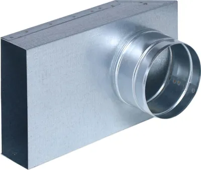 Produktbild von Flachkanal Übergang 90°, 150 x 50 mm auf Ø 100 mm