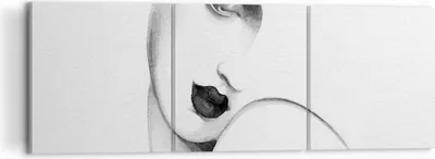 Produktbild von Bild auf Leinwand - Leinwandbild - 3 Teile - Porträt Frau Skizze - 120x40cm - Wand Bild - Wanddeko - Wandbilder - Leinwanddruck - Bilder - Wanddekoration - Leinwand bilder - Wandbild - CA120x40-4475