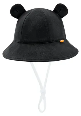 Produktbild von Baby Sonnenhut Mädchen Jungen UV Schutz 50 Bärenohr Fischerhut 6-12 Monate Schwarz