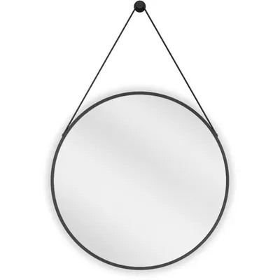 Zdjęcie produktu dla Mexen String lustro łazienkowe okragłe 60 cm, rama czarna - 9854-060-060-000-70