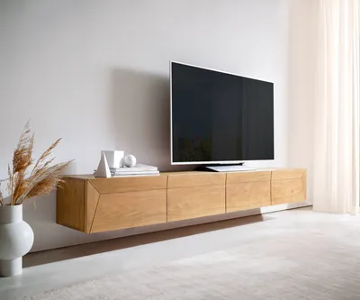 Produktbild von DELIFE Lowboard Kayu 220 cm Akazie Natur 4 Türen schwebend