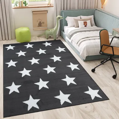 Obrázek produktu pro Tapiso koberec LUXURY Geometric Dark grey Dětský pokoj ÖKOTEX 300 x 400 cm