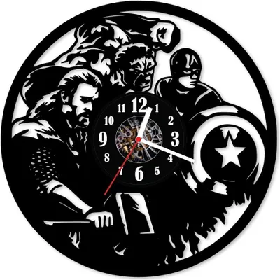Zdjęcie produktu dla Zegar ścienny z płyty winylowej Avengers 130.13