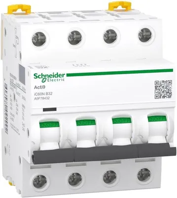 Zdjęcie produktu dla Elektroniczny wyłącznik automatyczny 4-biegunowy, klasa B, 32 A, 400 V