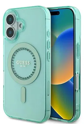 Immagine prodotto di Guess Guhmp16Mpftdten Custodia rigida Iphone 16 Plus6.7 Zielony/Verde Iml Strass Magsafe