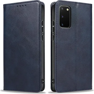 Produktbild von Handyhülle für Samsung Galaxy S20 Kunstleder Flip Cover Hülle Handytasche Case Kartenfach Farbe: Blau