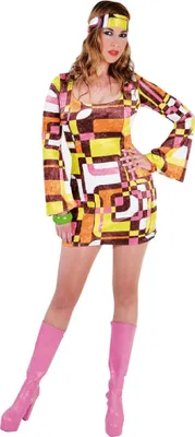 Produktbild von M212150-130-XL-A braun-bunt Damen Hippie Kleid Hippykleid Gr.XL