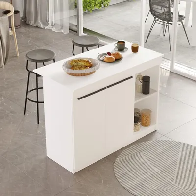 Produktbild von Corsico - Kücheninsel, 120x60x88h cm Weiß, 2 Regale