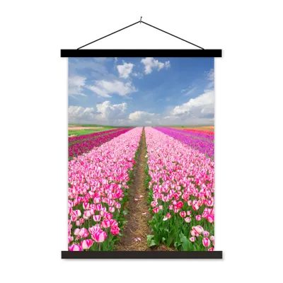Produktbild von MuchoWow® Textilposter Tulpen - Sonne - Frühling 90x120 cm mit schwarzem Rahmen - Dekoration