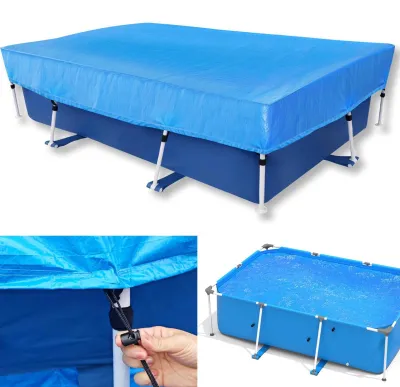 Zdjęcie produktu dla Prostokątna pokrywa do basenu, 220 x 150 cm, do użytku letniego i zimowego