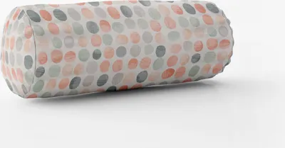 Produktbild von SCHÖNER LEBEN. Kissenhülle Panama Dolly Melba Punkte grün orange Größe 15x40cm (ØxB) Nackenrolle 15x40cm (ØxB) Nackenrolle Größe