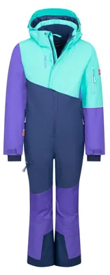 Immagine prodotto di TROLLKIDS Hallingdal, tuta da sci per bambini, blu, taglia 116, con cappuccio removibile