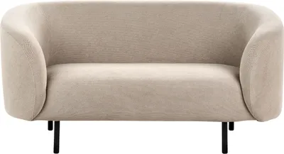 Zdjęcie produktu dla BELIANI Sofa dwuosobowa beżowoszara w stylu nowoczesnym tapicerowana czarne nóżki