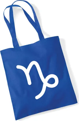 Produktbild von Huuraa Jutebeutel Steinbock Sternzeichen Zeichen 10 Liter Bright Royal Baumwolle Tasche Geschenkidee
