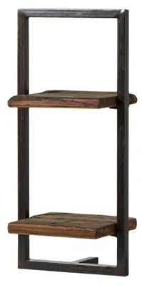 Immagine prodotto di MASSIVMOEBEL24 | Mensola in legno riciclato / ferro 35x25x75 laccato marrone SEVILLA #09