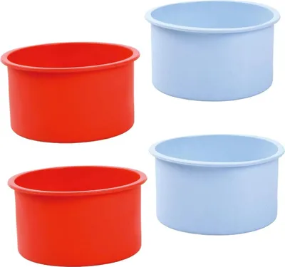 Produktbild von 4 Stück 4 Zoll Silikon Backform, Silikon Kuchenform Rund Klein, Silikon Backformen Set, Kuchenformen Silikon Schichtkuchen Backformen, Backform Rund Antihaft für Kuchen Käsekuchen Brote