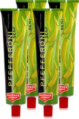 Produktbild von Mautner Pfefferoni Senf 200g - Feurig Pikant (4er Pack)