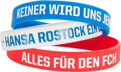 Produktbild von F.C. Hansa Rostock Silikonarmbänder 3er-Set