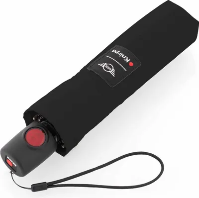 Produktbild von Knirps MINI duomatic, Kompakt, Regenschirm, Rund, Schwarz, Fiberglas, Stahl, Polyester