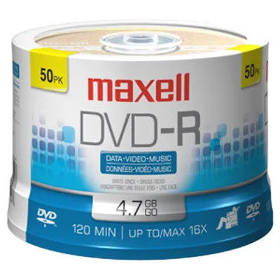 Produktbild von Maxell DVD-R Rohlinge 4.7GB 16x 50er Spindel