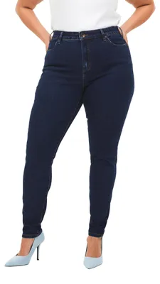 Imagen del producto de Zizzi - Pantalones vaqueros "Amy" para mujer, tallas grandes, corte ajustado, cintura alta, color oscuro, talla 50/78 cm