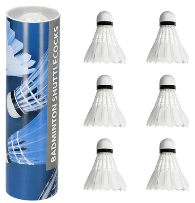 Productafbeelding van Badminton Shuttles - 6 Stuks - Badminton - Professioneel - Kunststof - Wit