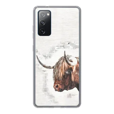 Produktbild von MuchoWow® Handyhülle Schutzhülle Hülle für Samsung Galaxy S20 FE Scottish Highlander - Tiere - Zeitungspapier Silikon Softcase Handy Hülle - Abdeckung