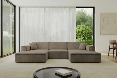 Produktbild von ALTDECOR Ecksofa in U-Form IREA-U1-v4 301x165x77 cm Braun Corner Sofa Bett Eckcouch Couch L-Form Wohnlandschaft Cauchsofa