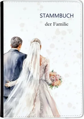 Produktbild von Familienstammbuch, Stammbuch A5 Brautpaar Blau Weiß Stammbuch der Familie, für Hochzeit