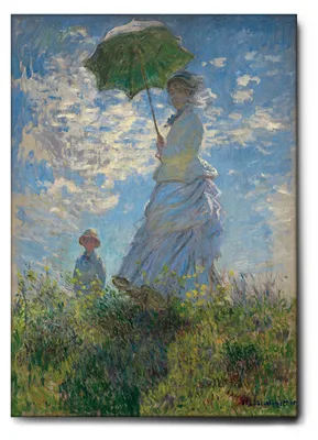 Image de Giallobus - Femme avec parapluie - Claude Monet - 35L x 50l cm - Tableau - Toile à cadre standard