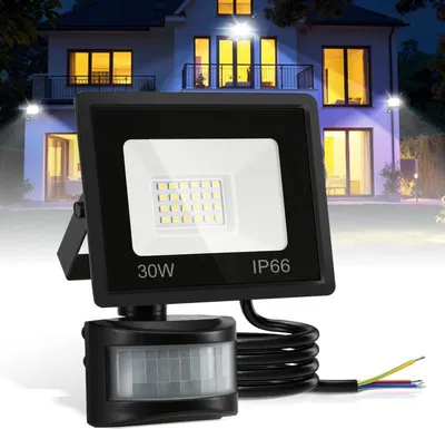 Immagine prodotto di Jayseuw Faretto LED con rilevatore di movimento 30W, impermeabile IP66, faretto da giardino, proiettore LED 6000K