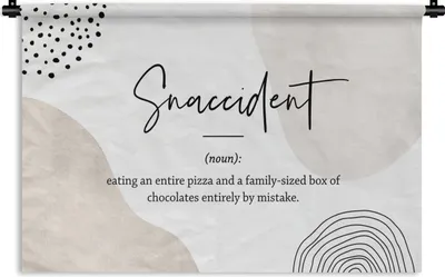 Produktbild von MuchoWow® Wandteppich Wandbehang Sprichwörter - Snaccident - Zitate - Wörterbuch - Snaccident Definition 60x40 cm Tapisserie Dekoration Wandtuch - Wanddekorationen