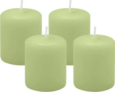 Produktbild von 4er Set Adventskranzkerzen Kiwi Hellgrün Ø 50 x 60 mm