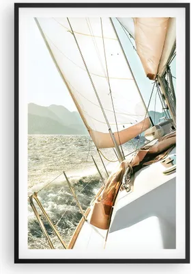 Produktbild von Gerahmtes Poster - Schwarzer Rahmen - Yacht Segeln So - 61x91,5 cm - Wand Bild - Wanddeko - Wandbilder - Kunstposter - Wandposter - Bilderrahmen - Bilder - Kunstdruck Wanddekoration - P2BPA61x91-4847