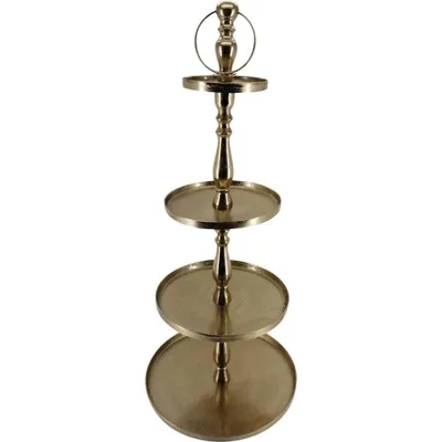 Produktbild von Etagere Servierständer Pralinenständer Brush 120cm Aluminium gold 4Etagen