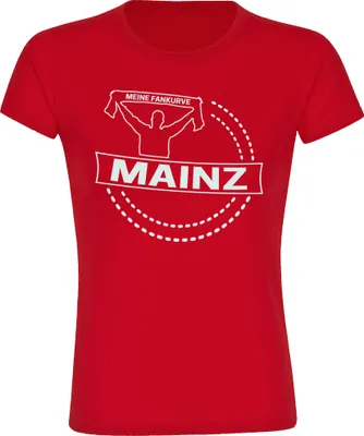 Produktbild von multifanshop Damen T-Shirt - Mainz - Meine Fankurve, rot, Größe M