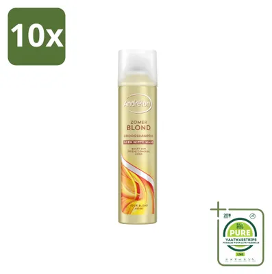 Zdjęcie produktu dla 10 sztuk suchego szamponu Andrélon Zomerblond do włosów blond - 245 ml - opakowanie zbiorcze