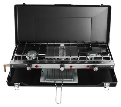 Produktbild von Campinggrill - Faltbarer Lagerfeuer- und BBQ-Grill - Tragbarer Outdoor Grill - Schwerer Stahl - Rost- und hitzebeständige Beschichtung - Schwarz